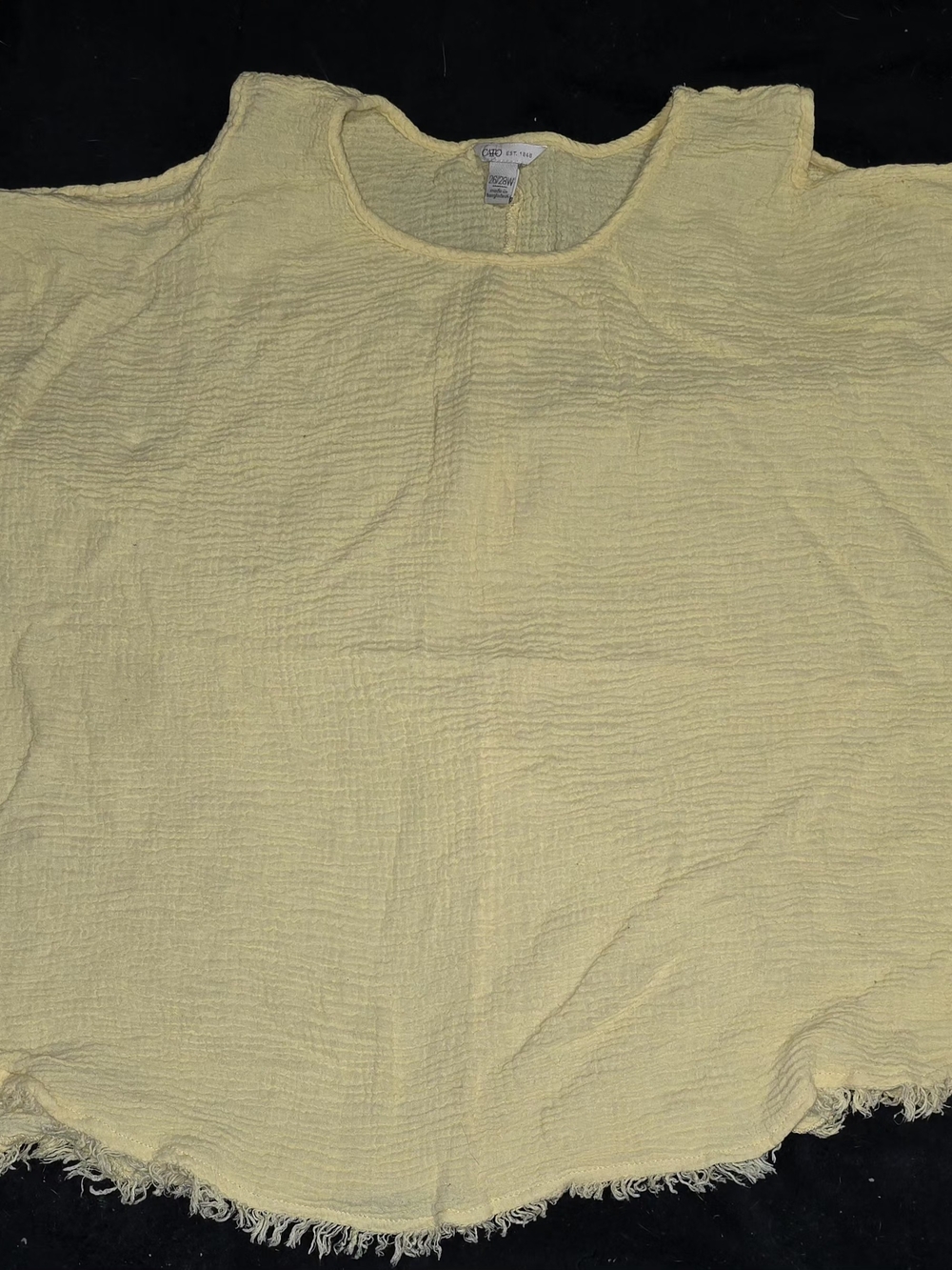 Cato Light Yellow Cotton Gauze Cold Shoulder Shirt Size 26/28W